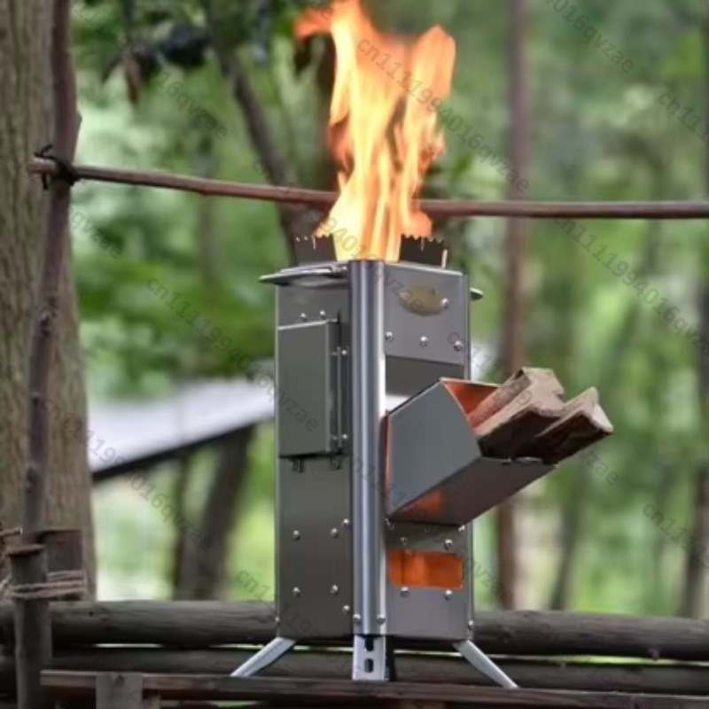 Adventure Outdoor Equipment - Przenośna kuchenka rakieta ze stali nierdzewnej,
