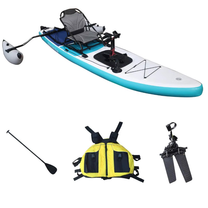 Outdoor Adventure Kayak - 14-stopowy dwuosobowy nadmuchiwany kajak wędkarski z