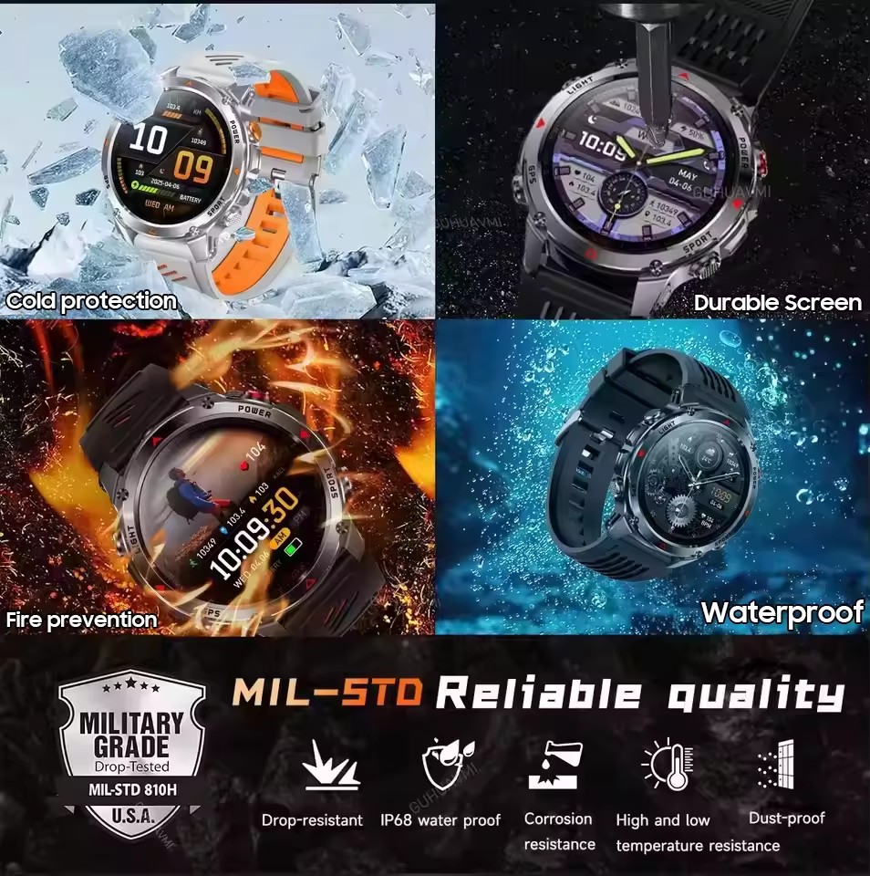 Męski smartwatch wojskowy, spo – Outdoor Adventure Reservations recenzja i cena